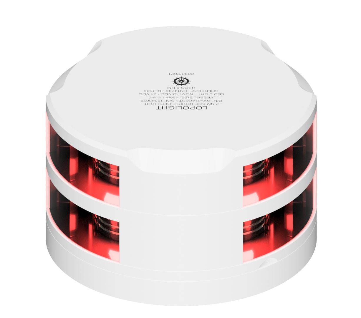 2nm 360° Red, Double, white coated, UL 2nm 360° Red, Double, white coated, UL